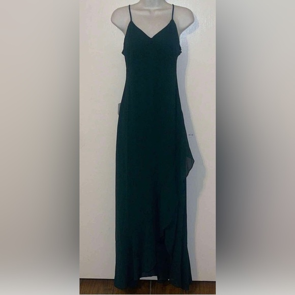 NWT Lulus elegant solid dark green gown - Picture 1 of 9
